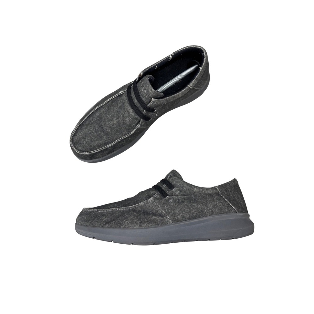 Ariat Hilo Shoes Washed Black Canvas Charcoal Slip On Sneaker Men's Size 12